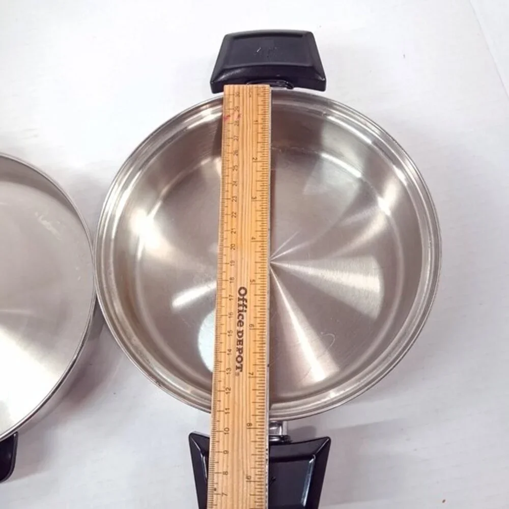 Kitchen Queen Frying Pan skillet with dome Lid 5‎ ply multi-core stainless steel